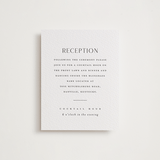 "Simple charm" - Letterpress Reception Cards in Soft Black by Stacey Meacham - Front