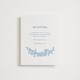 "Flowers monogram" - Letterpress Reception Cards in Sky Blue by Cass Loh - Front