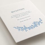 "Flowers monogram" - Letterpress Reception Cards in Sky Blue by Cass Loh - Detail