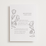 "Bouvardia" - Letterpress Reception Cards in Graphite by Deynaaz Daraei - Front
