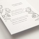 "Bouvardia" - Letterpress Reception Cards in Graphite by Deynaaz Daraei - Detail