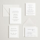 "Modern Classic" - Letterpress Reception Cards in Soft Black by Tamara Hilje - Invitation Suite