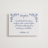 "Talavera" - Letterpress Reception Cards in Lapis by Tamara Hilje - Front