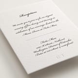 "Astor Elegance" - Letterpress Reception Cards in Midnight by Clover and Lamb - Detail