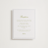 "Calia " - Letterpress Reception Cards in Avocado by Ani Somi - Front