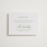 "Chic Script" - Letterpress Reception Cards in Cucumber by Kelly Schmidt - Front