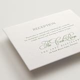 "Chic Script" - Letterpress Reception Cards in Cucumber by Kelly Schmidt - Detail
