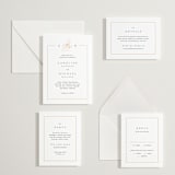 "Framed Monogram" - Letterpress Reception Cards in Saffron by Kelly Schmidt - Invitation Suite