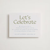 "Ayumi" - Letterpress Reception Cards in Pistachio by Melanie Kosuge - Front
