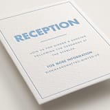 "Sienna" - Letterpress Reception Cards in Sky Blue by Ellen Schlegelmilch - Detail