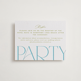 "Numerical" - Letterpress Reception Cards in Pool by Owl and Toad - Front