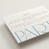 "Numerical" - Letterpress Reception Cards in Pool by Owl and Toad - Detail