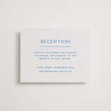 "Brooklyn" - Letterpress Reception Cards in Sapphire by Ellen Schlegelmilch - Front