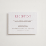"In Love" - Letterpress Reception Cards in Azalea Pink by Vanessa Doyle - Front