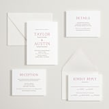 "In Love" - Letterpress Reception Cards in Azalea | Burnt Sienna by Vanessa Doyle - Invitation Suite