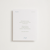 "Tuscany" - Letterpress Reception Cards in Sky Blue by Blustery August - Front