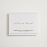 "Perriand" - Letterpress Reception Cards in Coffee by Megan Davis - Front