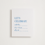 "Clarity" - Letterpress Reception Cards in Sapphire by Heather Cairl - Front