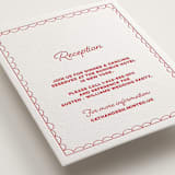 "Crazy Little Thing Called Love" - Letterpress Reception Cards in Scarlet by Helena Vitto - Detail