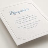 "Victorian Chic" - Letterpress Reception Cards in Sky Blue by Morgan Kendall - Detail