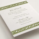"Darcy" - Letterpress Reception Cards in Pistachio by Robert and Stella - Detail
