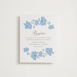 "Anemones" - Letterpress Reception Cards in Sky Blue by letterfix - Front