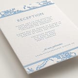 "Classic Toile" - Letterpress Reception Cards in Sky Blue by Jenna Holcomb - Detail