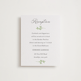 "Flower Garden" - Letterpress Reception Cards in Tea Green by Susan Moyal - Front