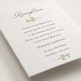 "Flower Garden" - Letterpress Reception Cards in Tea Green by Susan Moyal - Detail