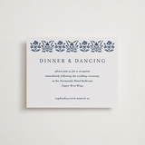 "Pressed Motif" - Letterpress Reception Cards in Indigo by Oma N. Ramkhelawan - Front