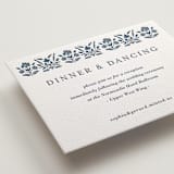 "Pressed Motif" - Letterpress Reception Cards in Indigo by Oma N. Ramkhelawan - Detail