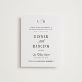 "Outlined" - Letterpress Reception Cards in Soft Black by Leah Bisch - Front
