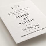 "Outlined" - Letterpress Reception Cards in Soft Black by Leah Bisch - Detail