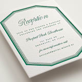 "Archer" - Letterpress Reception Cards in Cucumber by Kelly Watkins - Detail