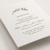 "Botanical Crest" - Letterpress Reception Cards in Pistachio by Lucrecia Caporale - Detail