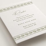 "Posy" - Letterpress Reception Cards in Pistachio by Olivia Raufman - Detail