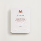 "lobster" - Letterpress Reception Cards in Poppy by Pippa Shaw - Front