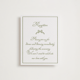 "Crestino" - Letterpress Reception Cards in Pistachio by Petra Kern - Front