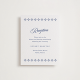 "Talavera Tiles" - Letterpress Reception Cards in Lapis by Olivia Raufman - Front