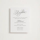 "Romantic Script" - Letterpress Reception Cards in Soft Black by Susan Zinader - Front