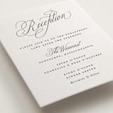 "Romantic Script" - Letterpress Reception Cards in Soft Black by Susan Zinader - Detail