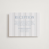 "Subtle Stripes" - Letterpress Reception Cards in Provincial Blue by Nicole Walsh - Front