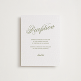 "Love in the Afternoon" - Letterpress Reception Cards in Pistachio by Ani Somi - Front