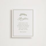 "Garden Script" - Letterpress Reception Cards in Pistachio by Katherine Moynagh - Front