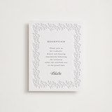 "Heirloom" - Letterpress Reception Cards in Graphite by Creo Study - Front