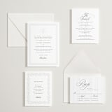"Heirloom" - Letterpress Reception Cards in Smoke by Creo Study - Invitation Suite