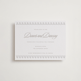 "Shell Border" - Letterpress Reception Cards in Dove Grey by Vera Lim - Front