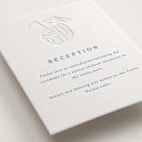 "Palm Tree" - Letterpress Reception Cards in Sapphire by Kaydi Bishop - Detail