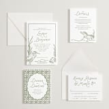 "Marshland" - Letterpress Reception Cards in Artichoke by Oscar and Emma - Karly Depew - Invitation Suite