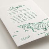 "Lakeview" - Letterpress Reception Cards in Shamrock by Claudia Orengo - Detail